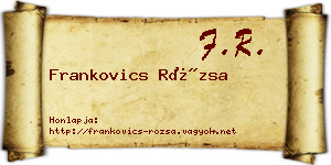 Frankovics Rózsa névjegykártya