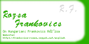 rozsa frankovics business card
